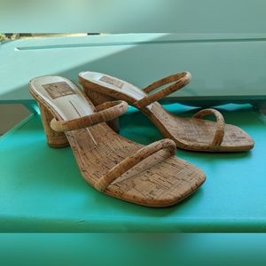 Dolce Vita Cork tan sz 6, 3" sandals Nole like new onceworn bare elegant natural